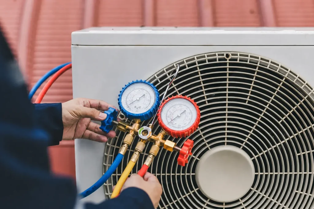 Commercial HVAC maintenance technician inspecting facility systems in Australia